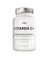 Amen Vitamin C+ Supplement with Zinc, Bioflavonoids, Quercetin, Rose Hips, Elderberry, Non-gmo, 2 Months Supply - 120 Capsules