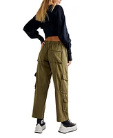 Free People Women's Tahiti Cotton Drawstring-Waist Cargo Pants