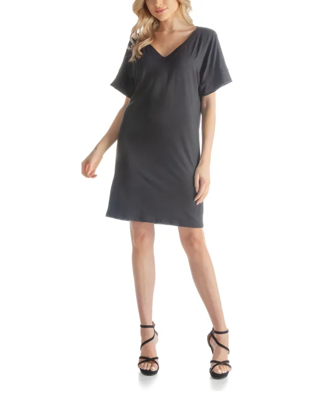 24seven Comfort Apparel Plus Size Ruffle A-line Knee Length Dress - Macy's