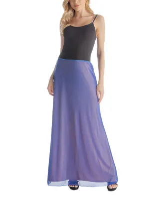 24seven Comfort Apparel Women's Elastic Waist Dressy Maxi Skirt