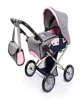 Bayer Design Dolls Grey, Pink, Butterfly Pram City Star