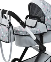 Bayer Design Dolls Grey, Pink, Stars Pram Xeo