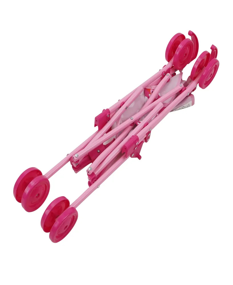 Peppa Pig Pink White Dots Doll Umbrella Stroller