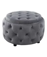 Coaster Home Furnishings Angelina 18" Foam Tufted Storage Round Ottoman