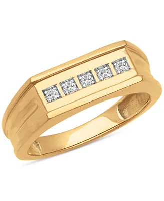 Men's Diamond Squared Band (1/10 ct. t.w.) 18k gold-plated sterling silver