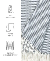 ienjoy Home Herringbone Fringed Throw, 60" x 50"