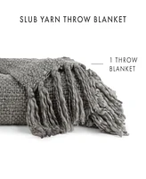 ienjoy Home Slub-Yarn Fringed Throw, 60" x 50"