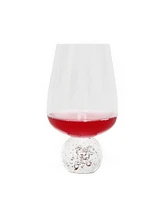 Wine Glasses on Crystal Ball Pedestal, Set of 6