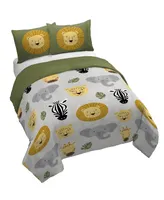 Saturday Park Safari Friends 100% Organic Cotton Twin Duvet Cover & Sham Set