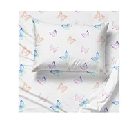 Saturday Park Ombre Butterflies 100% Organic Cotton Full Sheet Set