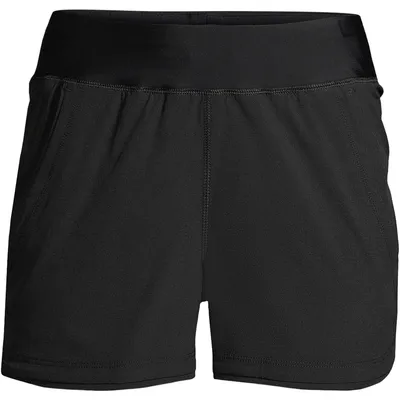 Lands' End Women's 3" Quick Dry Elastic Waist Board Shorts Swim Cover-up with Panty