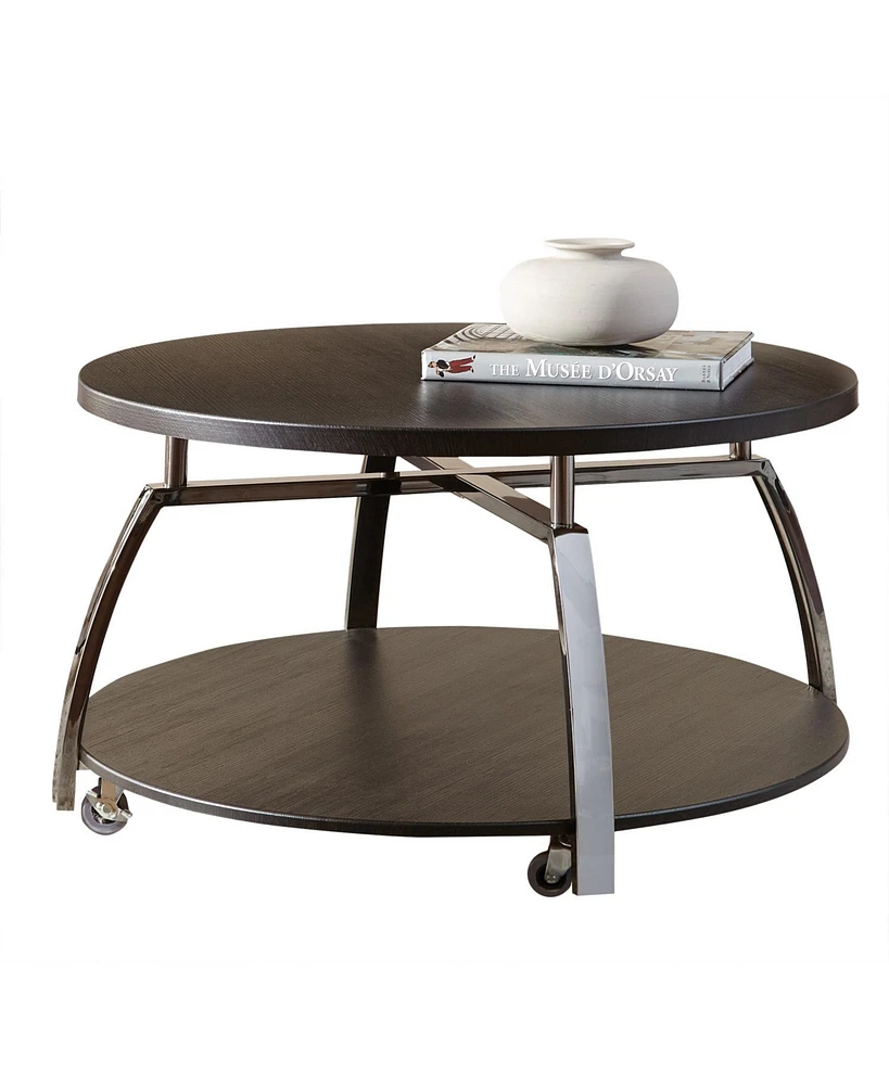 Steve Silver Coham 35" Round Laminate Top Cocktail Table