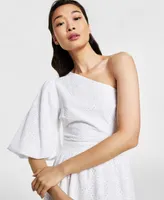 Rachel Roy Women's Cotton Eyelet One-Shoulder Maxi Dress