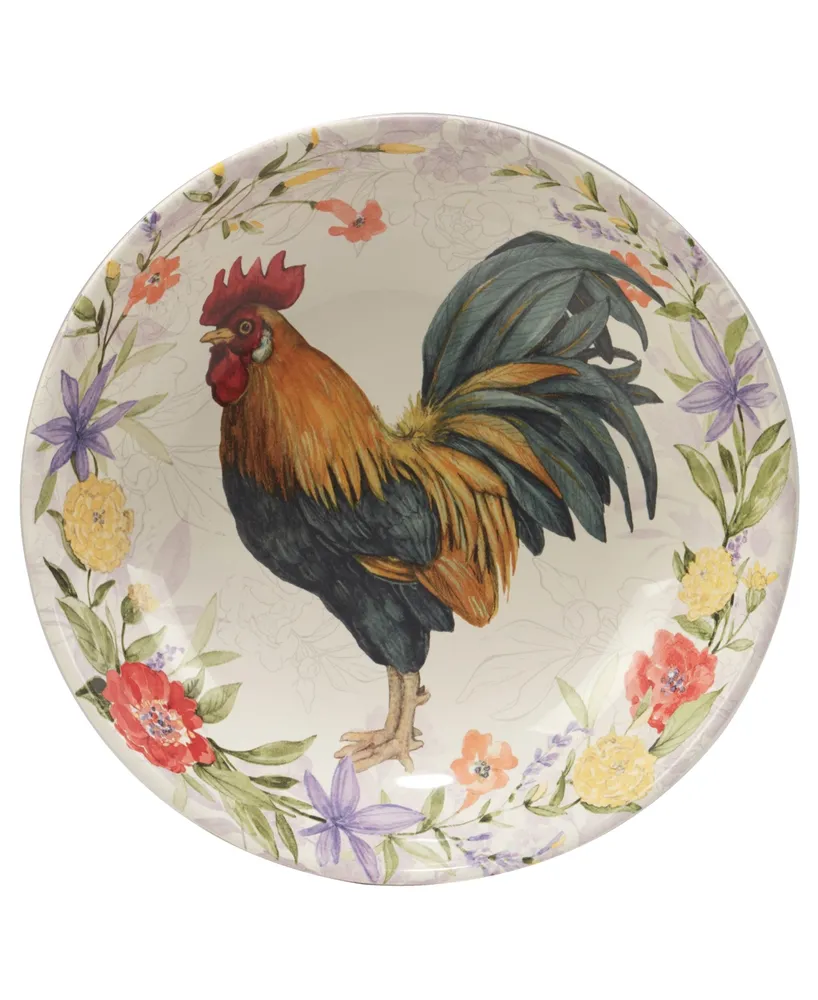 Certified International Floral Rooster Serving/Pasta Bowl 13"