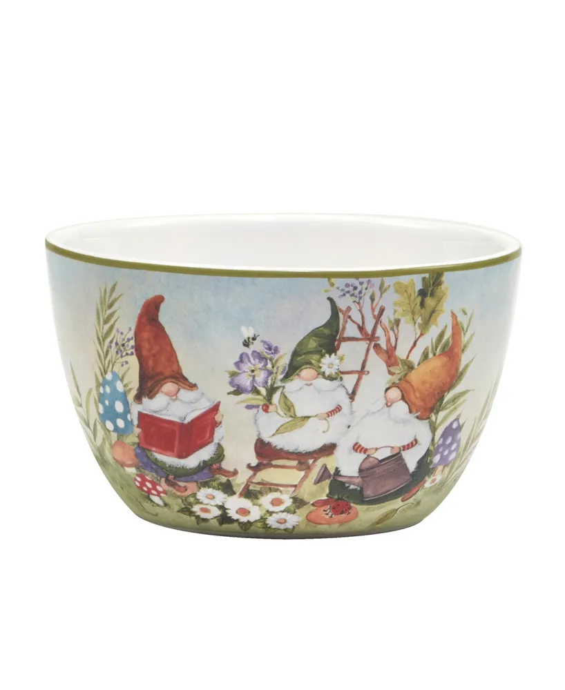 Certified International Garden Gnomes Set of 4 Ice Cream Bowl