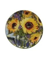 Certified International Sunflower Bouquet Set of 4 Salad Plate 9"