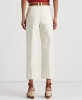 Lauren Ralph Double-Faced Stretch Cotton Ankle Pants