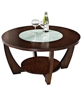 Steve Silver Rafael 39.5" Round Merlot Wood Cocktail Table with Casters