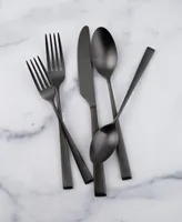 Cambridge Silversmiths Marlise Black Satin 20 Piece 18/10 Stainless Steel Flatware Set, Service for 4