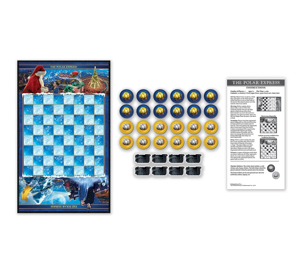 Masterpieces Polar Express Checkers Board Game for Families and Kids