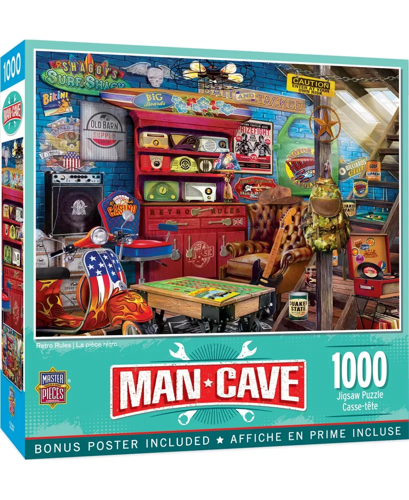 Masterpieces Man Cave - Retro Rules 1000 Piece Jigsaw Puzzle