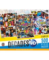 Masterpieces Decades - The 90's 500 Piece Jigsaw Puzzles 3 Pack