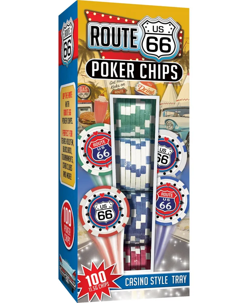 Masterpieces Casino Style 100 Piece Poker Chip Set - Route 66