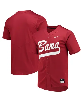 Men's Nike Crimson Alabama Tide Full-Button Replica Softball Jersey