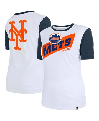 Women's New Era White York Mets Colorblock T-shirt