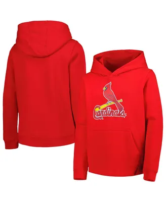 Big Boys and Girls Red St. Louis Cardinals Team Primary Logo Pullover Hoodie