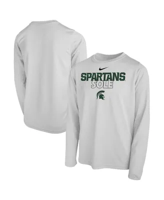 Big Boys and Girls Nike White Michigan State Spartans Sole Bench T-shirt