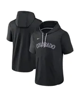 Men's Nike Black Colorado Rockies Springer Short Sleeve Team Pullover Hoodie