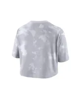 Women's Nike White Texas Longhorns Tie-Dye Cropped T-shirt