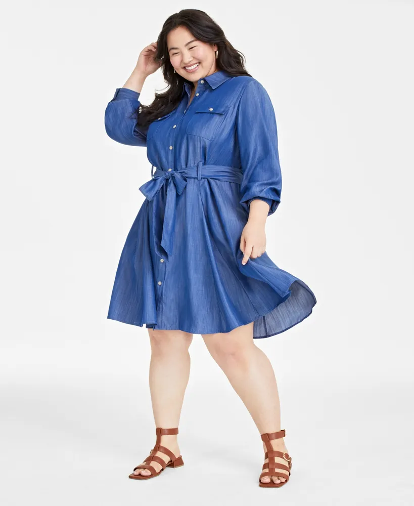 On 34th Plus Size Cotton Tunic Shirt, Created for Macy's - Macy's