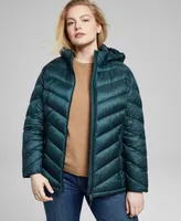 Charter Club Women's Plus Hooded Packable Puffer Coat, Created for Macy's