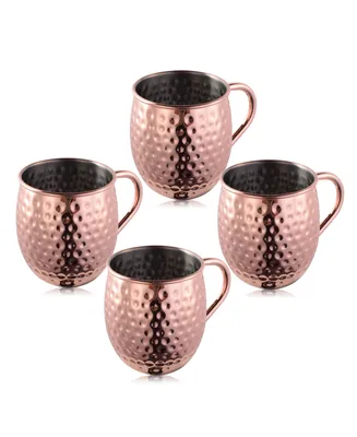 Megacasa 4 piece set of 16oz. Copper Moscow Mule Mugs