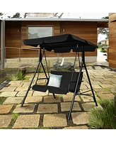 Costway Loveseat Patio Canopy Swing Glider Hammock Cushioned Steel Frame Outdoor