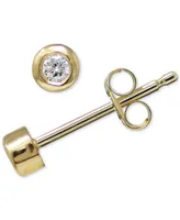 Anzie Diamond Bezel Stud Earrings (1/20 ct. t.w.) in 14k Gold