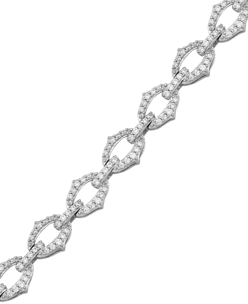 Diamond Oval Link Bracelet (2 ct. t.w.) in 10k White Gold