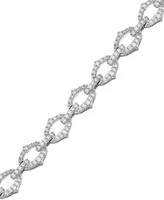 Diamond Oval Link Bracelet (2 ct. t.w.) in 10k White Gold