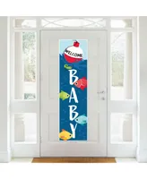 Let's Go Fishing Fish Themed Baby Shower Front Door Decoration Vertical Banner