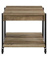 Furniture of America Luther 2 Piece Steel Industrial Coffee End Table Set