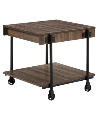 Furniture of America Luther 22" Steel Industrial End Table