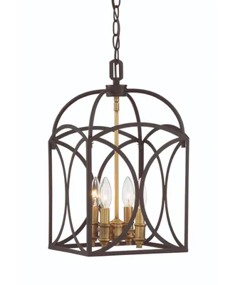 Savoy House Talbot 4-Light Pendant in English Bronze and Warm Brass