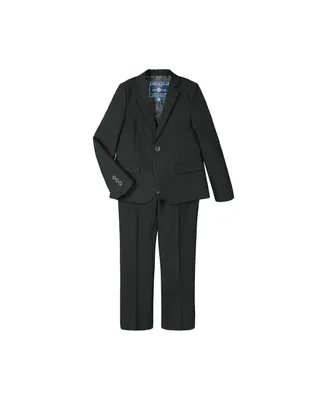 Child Boys Black Twill Basics 2-Piece Suit