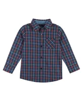 Andy & Evan Toddler Boys / Navy Plaid Button Down Shirt