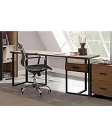 Helena Return Desk with 1 Cabinet - 2-Tone Finish