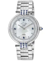 GV2 by Gevril Women's Matera Swiss Quartz Silver-Tone Stainless Steel Watch 35mm