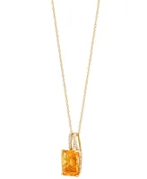 Citrine (3 ct. t.w.) & Diamond Accent 18" Pendant Necklace in 14k Gold