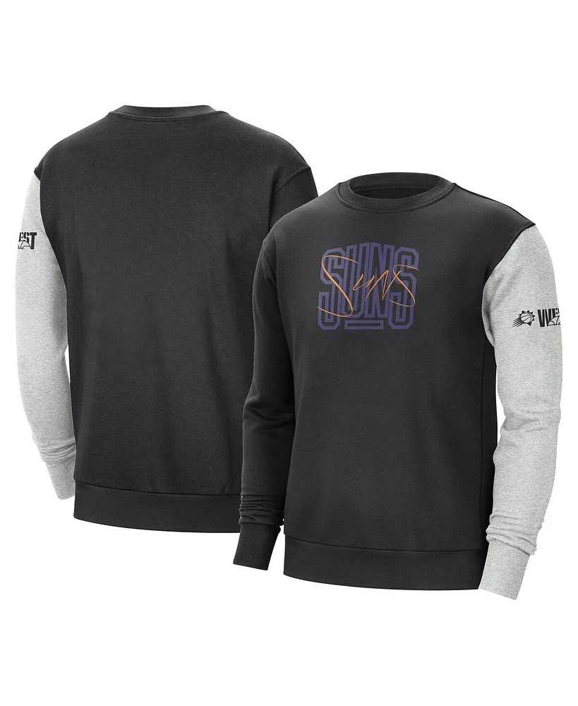 Men's Nike Black, Heather Gray Phoenix Suns Courtside Versus Force & Flight Pullover Sweatshirt